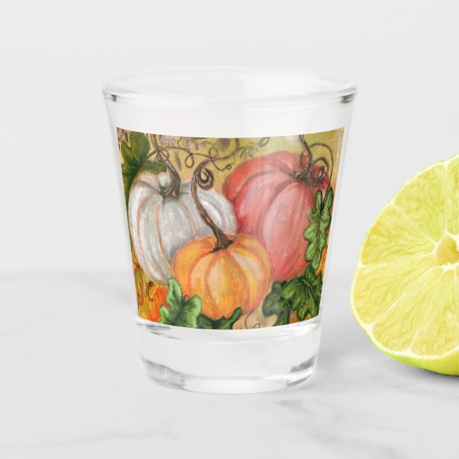Vaso De Chupito Calabazas de vidrio caliente (Anverso)