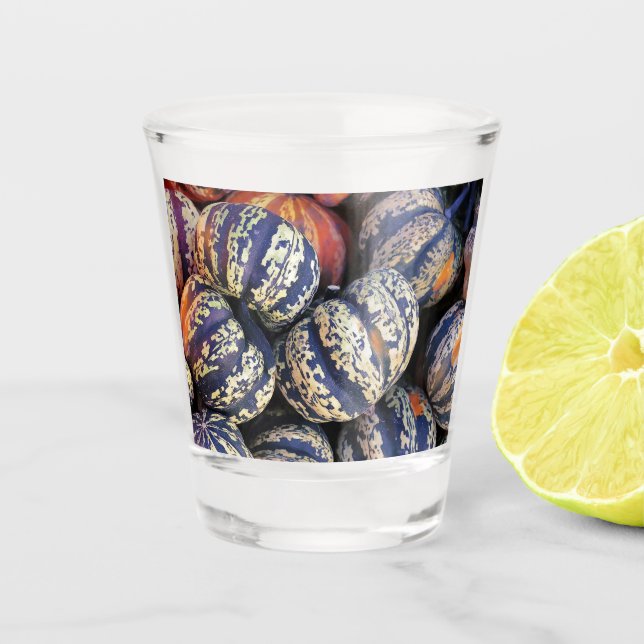 Vaso De Chupito Calabazas Rayadas Rústicas  (Anverso)