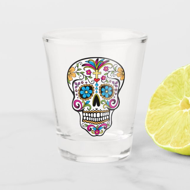 Vaso De Chupito Calavera de azúcar (Anverso)