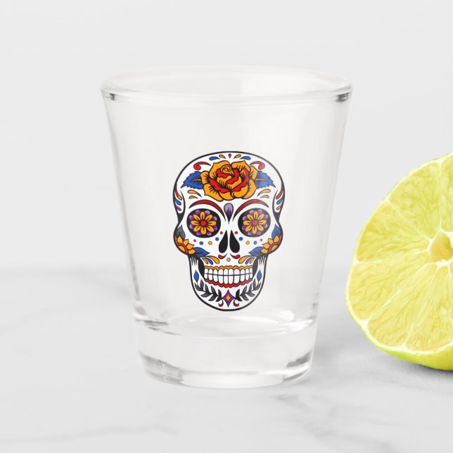 Vaso De Chupito Calavera de azúcar Cinco de Mayo (Anverso)