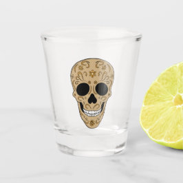 Vaso De Chupito Calavera de Azúcar Floral Día de los Muertos
