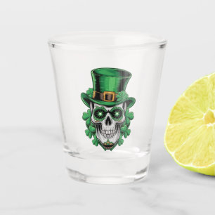 Vaso De Chupito Calavera Día de San Patricio Trébol de la Suerte