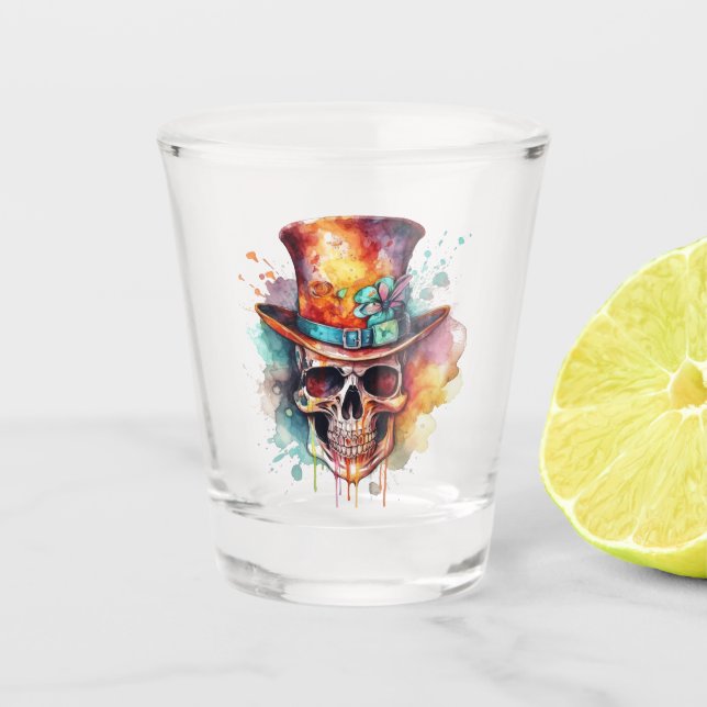 Vaso De Chupito Calavera en un cilindro (Anverso)