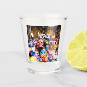 Vaso De Chupito Calaveras brillantes de color en México
