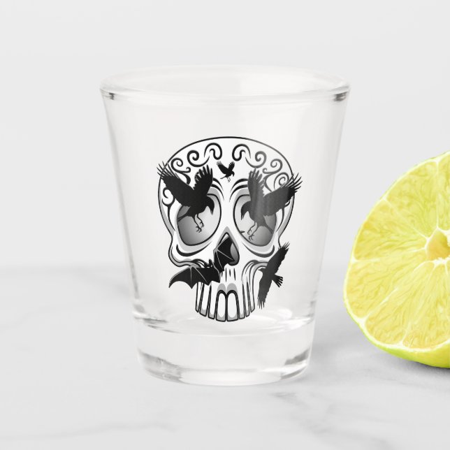 Vaso De Chupito Calaveras decorativas de Halloween (Anverso)