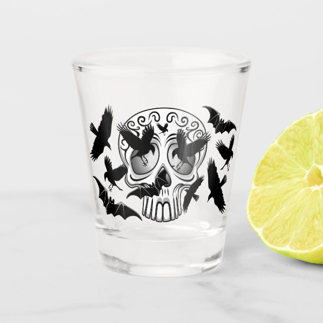 Vaso De Chupito Calaveras decorativas de Halloween (Anverso)