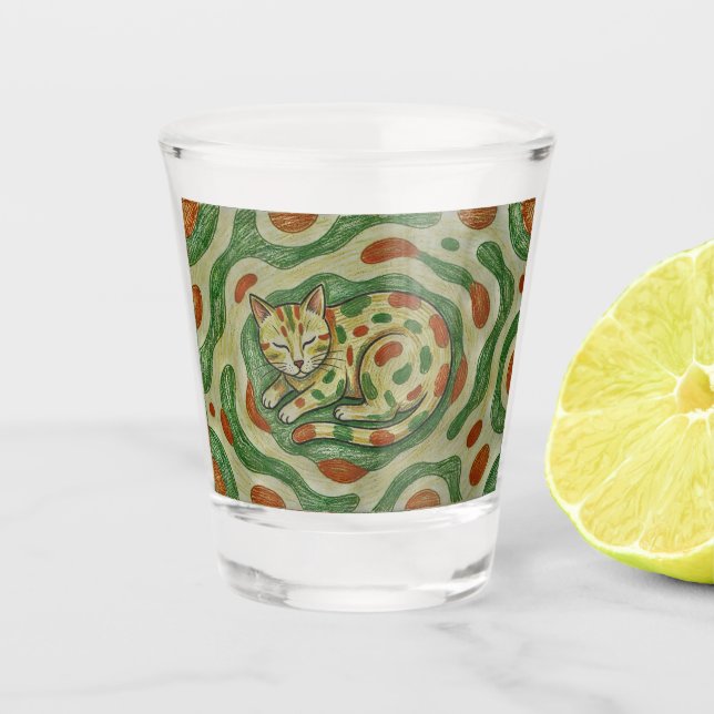 Vaso De Chupito Calico Cat Camouflage Abstract Pattern (Anverso)