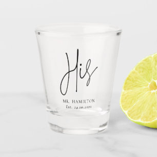 Vaso De Chupito Caligrafía caprichosa de su regalo Groom