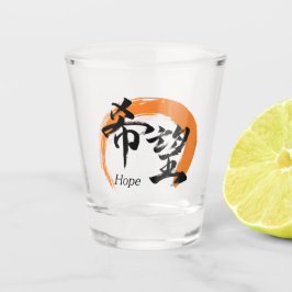 Vaso De Chupito Caligrafía japonesa Kanji Kibo/Esperanza