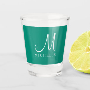 Vaso De Chupito Caligrafía Nombre de monograma inicial Plantilla V