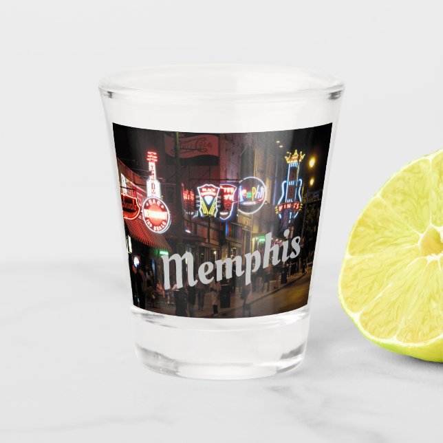 Vaso De Chupito Calle Beale, Memphis, Tennessee (Anverso)