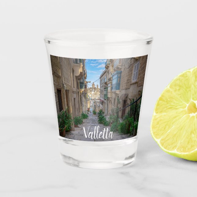 Vaso De Chupito Calle estrecha de piedra en Malta (Anverso)