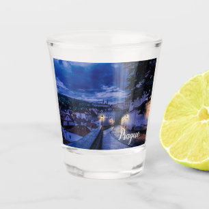 Vaso De Chupito Calle por la noche en Praga
