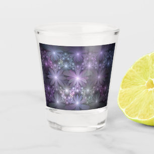 Vaso De Chupito Cama de flores arte fractal abstracto brillante de