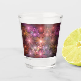 Vaso De Chupito Cama De Flores Coloridas Brillantes Resumen Arte F