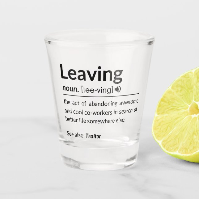 Vaso De Chupito Camarero gracioso que se va (Anverso)