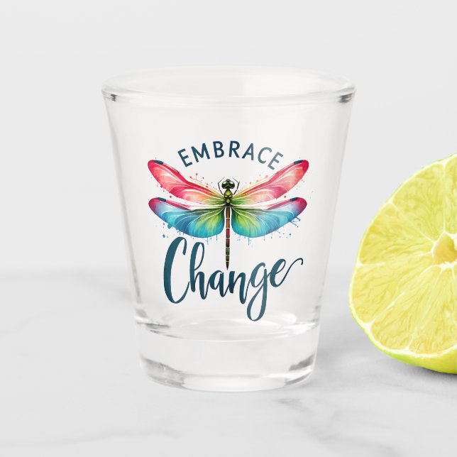 Vaso De Chupito Cambio de embrión - Dragonfly artístico (Anverso)
