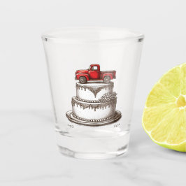 Vaso De Chupito Camión Antiguo Rojo