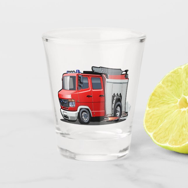 Vaso De Chupito camión de bomberos personalizados (Anverso)
