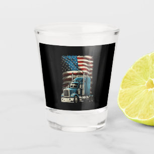 Vaso De Chupito Camionero Bandera Estadounidense Para Camión Patri