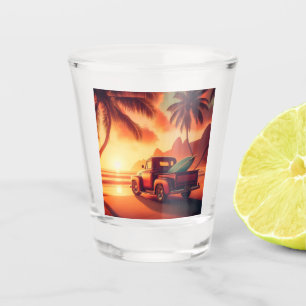 Vaso De Chupito camioneta de surf vintage tropical/hawaiano
