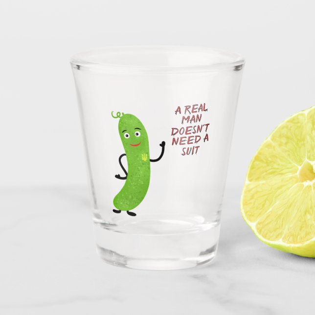 Vaso De Chupito Camiseta de pepino verde (Anverso)