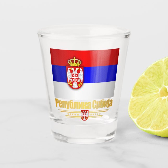 Vaso De Chupito camisetas del "Orgullo Serbio" (Anverso)