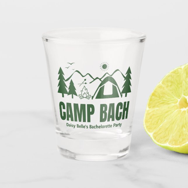 Vaso De Chupito Camp Bachelorette Green Shot glass (Anverso)