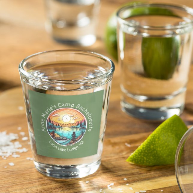 Vaso De Chupito Campamento Bachelorette Party Weekend Shot glass (Subido por el creador)