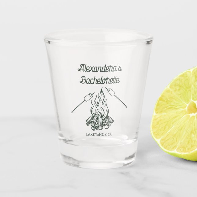 Vaso De Chupito Campamento de soltera (Anverso)