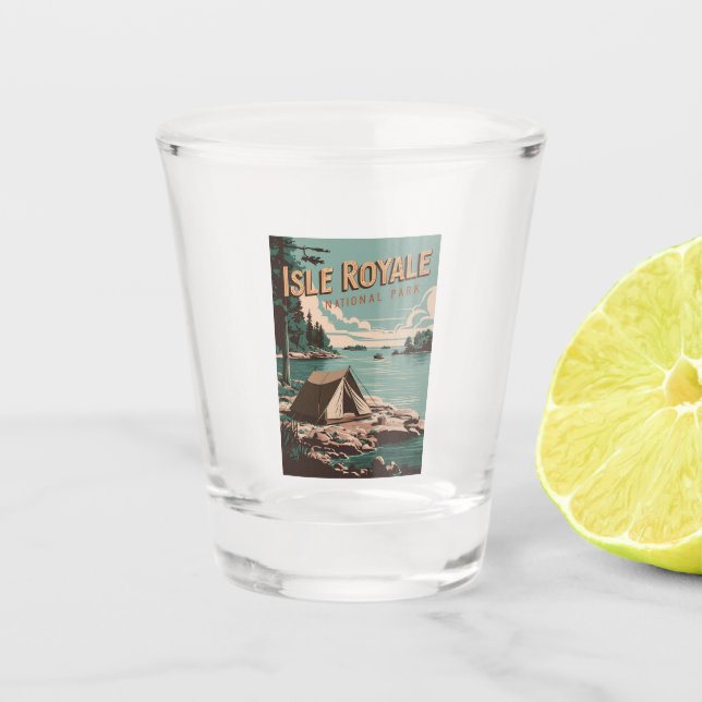 Vaso De Chupito Camping del parque nacional de la Isla de Royale (Anverso)