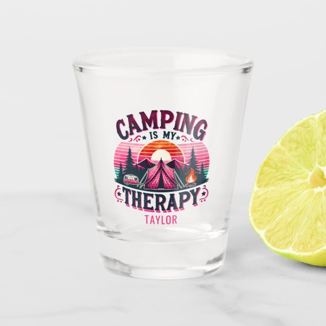 Vaso De Chupito Camping Es Mi Terapia (Anverso)
