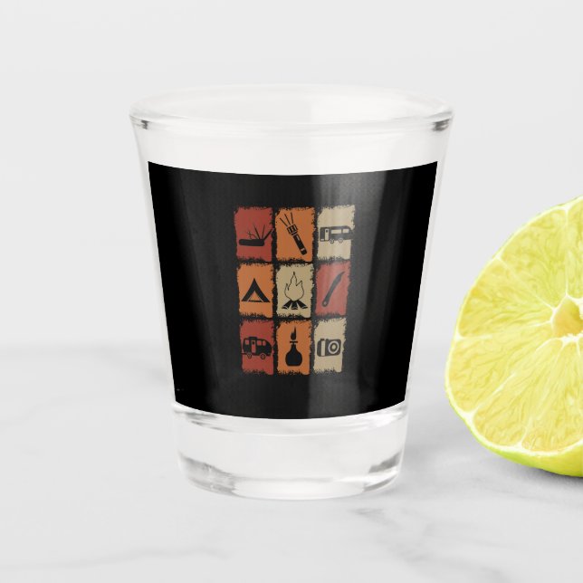 Vaso De Chupito Camping - Objetos de Camping Retro (Anverso)