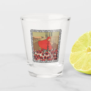 Vaso De Chupito Campo de marihuana de flores frontera de lobo