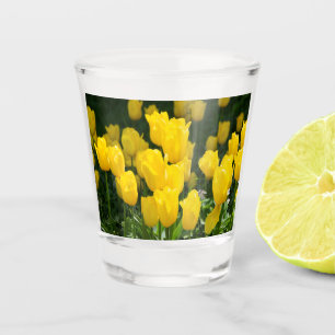 Vaso De Chupito Campo de tulipanes amarillo brillante