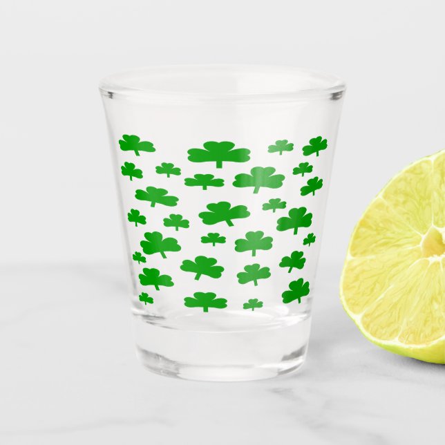 Vaso De Chupito Campo de vidrio disparo de Shamrock (Anverso)