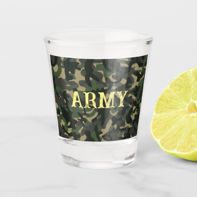 Vaso De Chupito Camuflaje militar verde (Anverso)