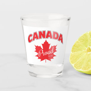 Vaso De Chupito "Canadá Orgulloso Oeste. 1867" Con Gráfico De Hoja