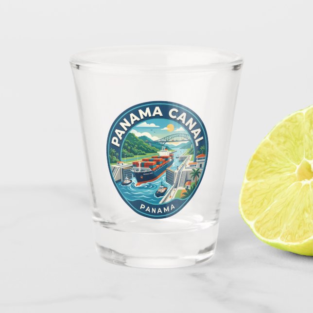 Vaso De Chupito Canal de Panamá Panamá (Anverso)