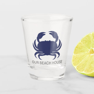 Vaso De Chupito Cangrejo azul personalizado nombre Fiesta de playa