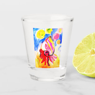 Vaso De Chupito cangrejo ermitaño acuarela divertido