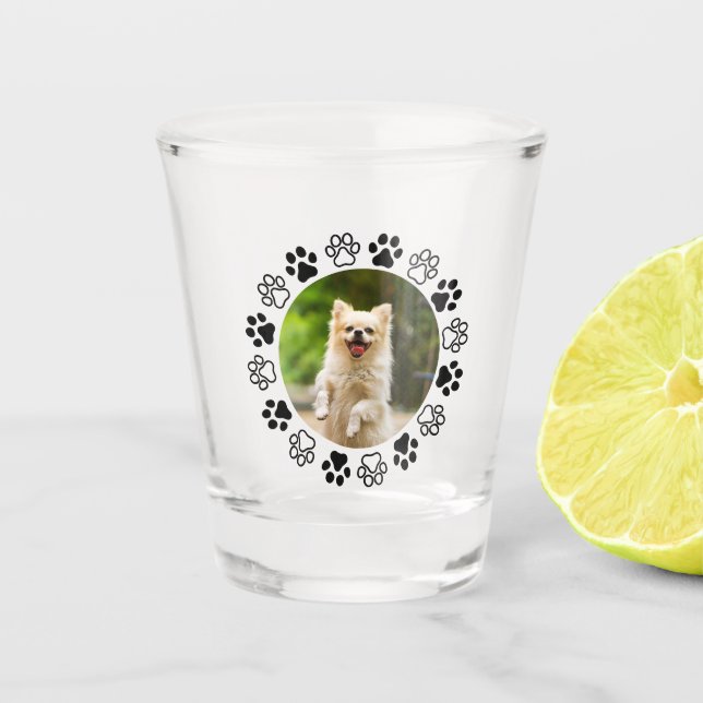 Vaso De Chupito Canina de retrato de perro disecable (Anverso)