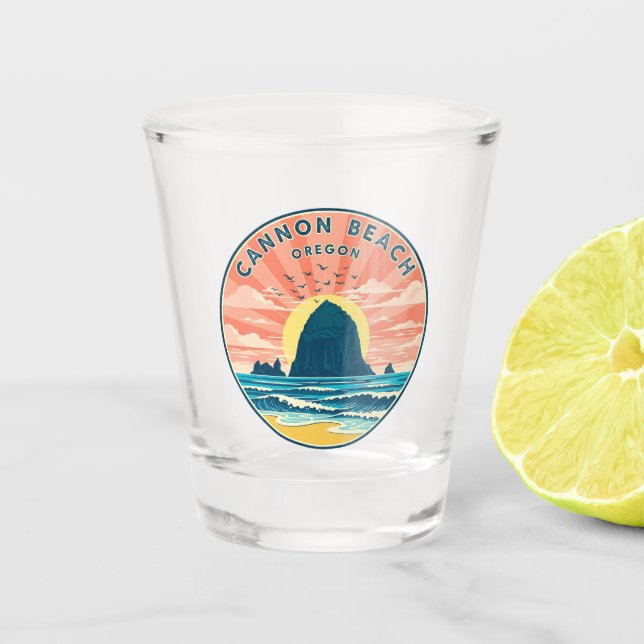 Vaso De Chupito Cannon Beach Oregón (Anverso)
