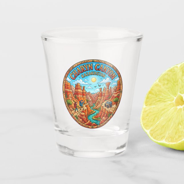 Vaso De Chupito Cañón de Charyn Kazajistán (Anverso)