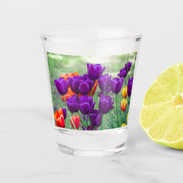 Vaso De Chupito Cañón de tulipanes morado oscuro