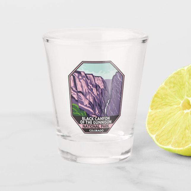 Vaso De Chupito Cañón Negro De La Vendimia Del Parque Nacional Gun (Anverso)