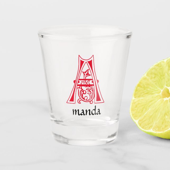 Vaso De Chupito Capital A medieval decorativa botánica (Anverso)