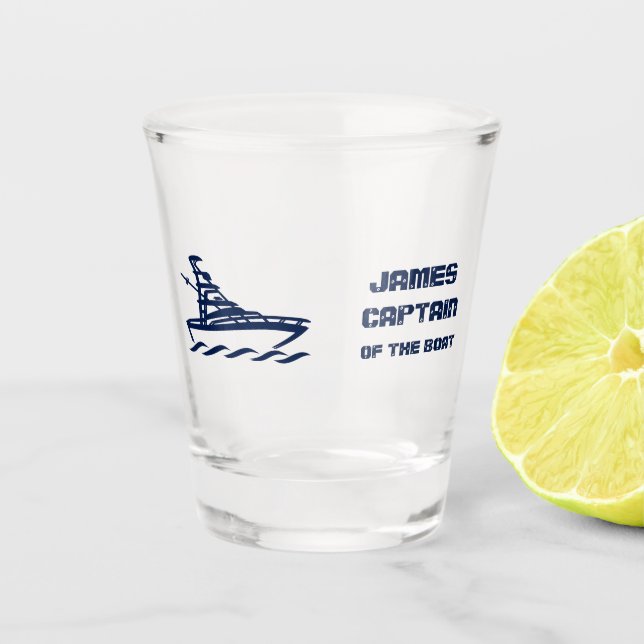 Vaso De Chupito Capitán del barco (personalizable) (Anverso)