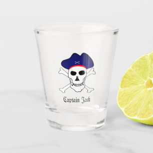 Vaso De Chupito Capitán Jack & Pirates Flag, cráneo / bebidas Fi