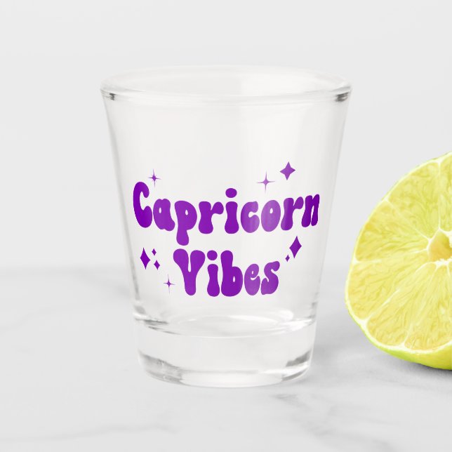 Vaso De Chupito Capricornio Vibes Zodiac Astrología Estrellas mora (Anverso)